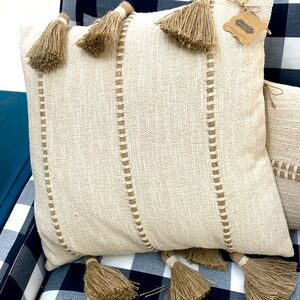 Mud Pie 6 tassel throw pillow